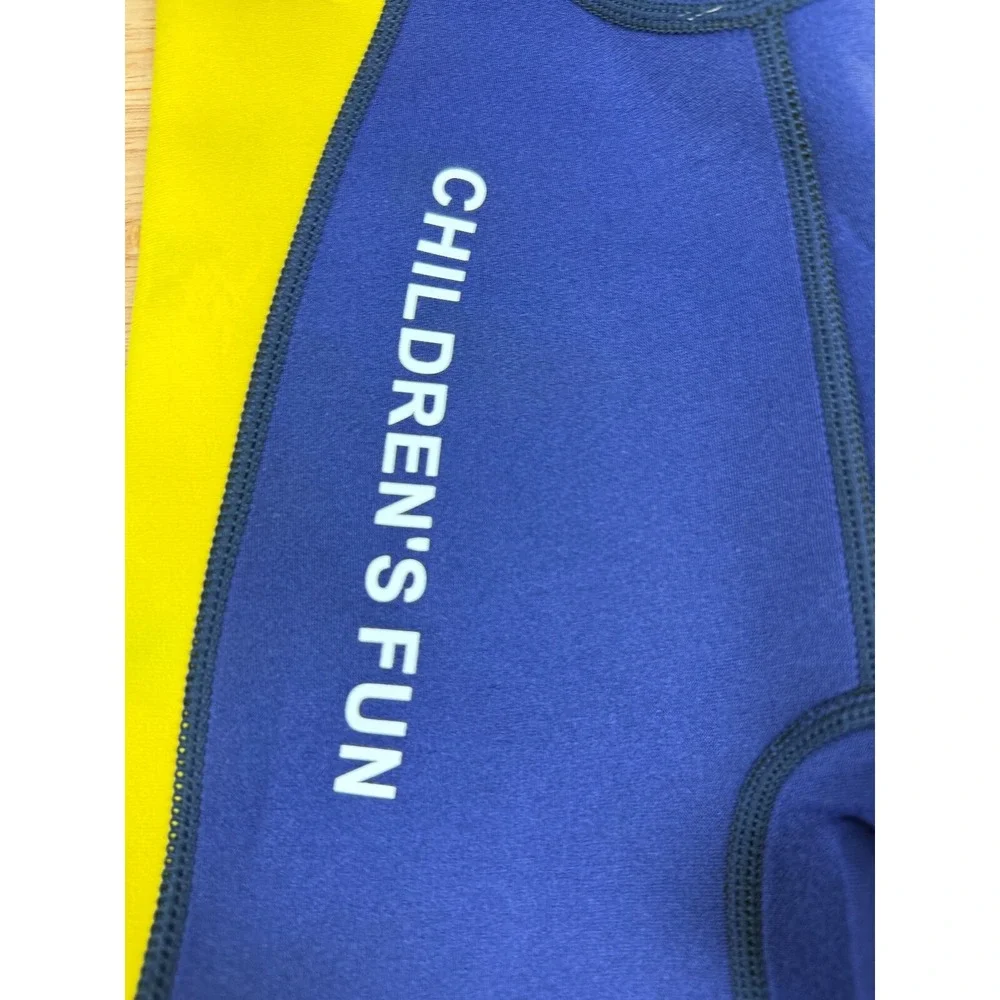 Dive & Sail Kids XXL Wetsuit Navy Blue Yellow Pink Full Body 2.5mm Neoprene Suit